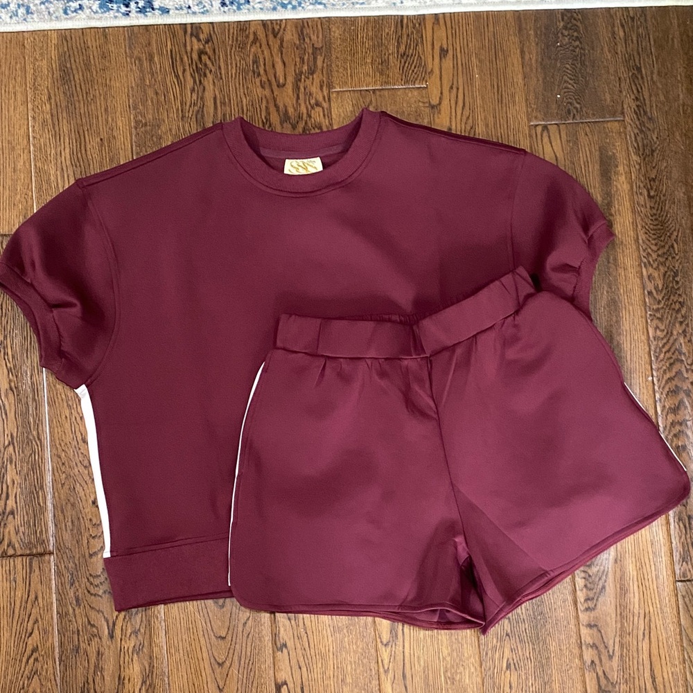 Women's Burgundy Athletic Shorts - Unbranded